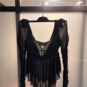 Urban Outfitters Sheer Black Top